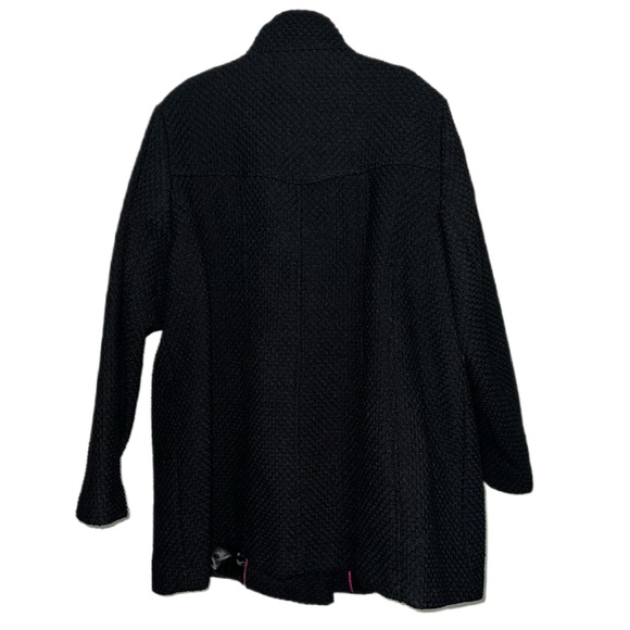 Apt. 9 Womens Boucle' Double Breasted Military Jacket Black Plus Size 1X - Picture 4 of 16